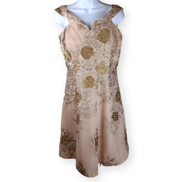Calvin Klein Sweatheart Collar Blush Cocktail Bridesmaid Dress 8 NWOT - Picture 1 of 9